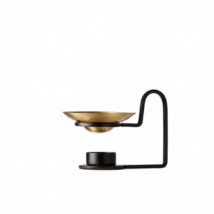Brûleur d'huiles essentielles en métal, diffuseur d'huiles parfumées, lampe chauffante en fer pour l'aromathérapie, décoration pour la maison, l'hôtel, le bar, aromatique toute saison - Product Image 2