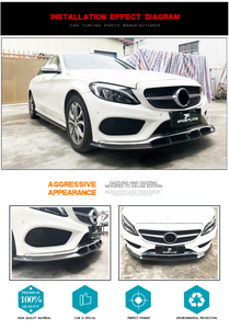 Labbro Paraurti Anteriore in Fibra di Carbonio per <span class=keywords><strong>Mercedes</strong></span>-Benz Classe <span class=keywords><strong>C</strong></span> W205 Sport Sedan 4 Porte 2015-2018 - Product Image 5