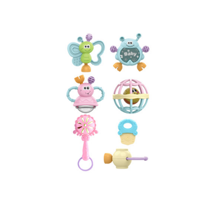 Ensemble de 7 hochets musicaux en plastique pour bébé, emballés dans une boîte à fenêtre, 6 couleurs assorties, pour jeux d'enfants, jouets pour garçons et filles - Product Image 3