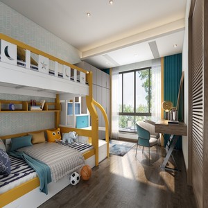 Armoire sur mesure double BALOM pour chambre à coucher, avec double rangement et double design, pour garçons et filles jumeaux - Product Image 5