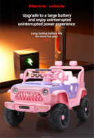Mobil Mainan Anak Bertenaga Baterai 12V Warna Pink, Gaya 4x4 Off-Road, Truk Listrik dengan Remote Control untuk Anak Perempuan