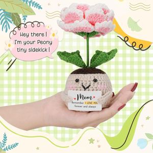 Muñeca de Peonía de Ganchillo Hecha a Mano Coleccionable, de Apoyo Emocional, con Diseño de Girasol y Lirio Tejido, Ideas de Regalos, Regalos Festivos - Product Image 2