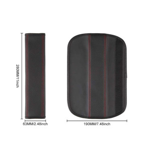 Nuevas almohadillas de cuero sintético PU para cinturón de seguridad de coche de Amazon, almohada gruesa y suave para dormir con correas antideslizantes para los hombros - Product Image 2