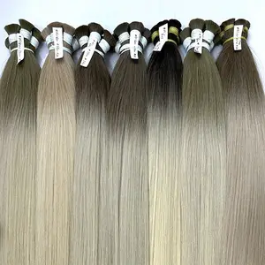 Ombre Color 100% Virgin Human Hair Extensions Bulk Hair Vietnamese World Hair Wholesale Price (Whatsapp +84383533956)