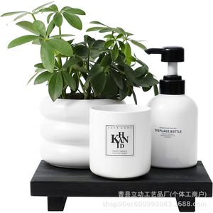 Nordic Style Solid Wood <b>Desktop</b> Storage Rack Rectangle Black Tabletop Mount Office Organizer for Aromatherapy Cups Perfumes - Product Image 3