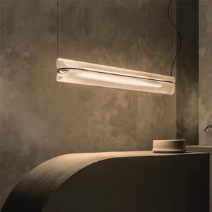 Lustre décoratif en acrylique de style nordique, design moderne et minimaliste, forme allongée, LED, hauteur réglable, protection des yeux - Product Image 2