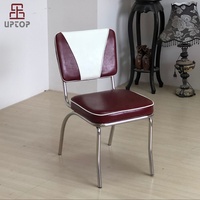 Chaise de café en métal rétro américaine, chaise de salle à manger vintage pour restaurant