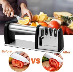Aiguiseur de couteaux en acier inoxydable, outil d'affûtage manuel pour couteaux de cuisine - Product Image 3