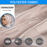 Tissu de doublure en polyester tissé à carreaux, satiné et en mousseline pour Kaftan et Thobe, respirant, non conducteur, 150 cm, commande personnalisée