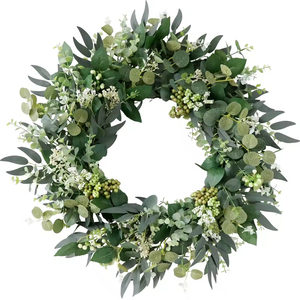 Artificial Peony <strong>Wreath</strong> for Front <strong>Door</strong> Spring Summer Flower <strong>Door</strong> Ornament for <strong>Easter</strong> Christmas Halloween &amp; Graduation - Product Image 1