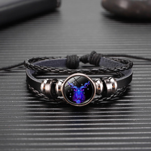 Bracelet lumineux en cuir tressé <span class=keywords><strong>Horoscope</strong></span>, bijoux qui brillent dans le noir, astrologie chinoise, 12 signes <span class=keywords><strong>du</strong></span> zodiaque - Product Image 5