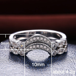Anello ad arco creativo per donna, design scintillante intarsiato, gioielli eleganti e alla moda - Product Image 5