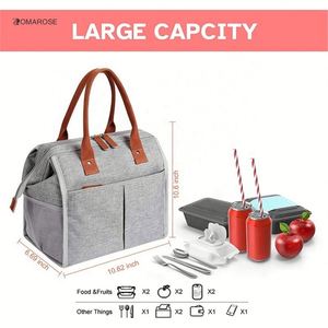 2024 Customized Modern Soft Aluminum Foil Lunch Box Cooler <b>Tote</b> Bag Thermal Insulated Leakproof for Adults Women Polyester - Product Image 5