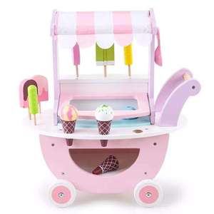 Shine Pep Juego de imaginación para niños Cocina y comida Juguetes Carro de helado de madera Máquina Cono-Regalo de cumpleaños perfecto para niños - Product Image 1