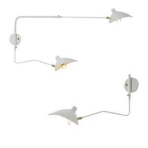 Modern Minimalist Swing Arm Metal Wall Light Bedroom Bedside Adjustable Led Gold Black Sconce E27 Wall Lamp Light