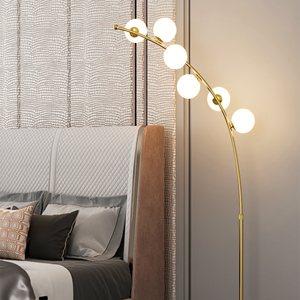Classic Retro Luxury <strong>Gold</strong> Fishing Floor <strong>Lamp</strong> Marble Base Arc <strong>Standing</strong> Light Living Room Home Decor Modern Glass Ball Floor <strong>Lamps</strong> - Product Image 3