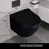 HONGDEC WC suspendu moderne monobloc avec réservoir encastré et siphon en P, système de toilette mural en céramique