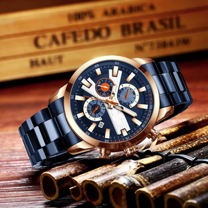 Reloj de Pulsera de Lujo para Hombre con Movimiento de Cuarzo Analógico, Caja de Aleación, Esfera de Cristal, Manecillas, Correa de Acero Inoxidable, Resistente al Agua 3BAR, Clásico y Moderno - Product Image 3