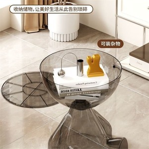 Mesa de centro moderna de acrílico con almacenamiento para sala de estar, mesa auxiliar para sofá, diseño transparente, muebles de moda - Product Image 4