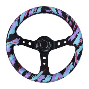 <span class=keywords><strong>Volant</strong></span> de course modifié et amélioré, personnalisé, trois couleurs, 320 mm, brodé, 3 branches, plateau profond, pour drift - Product Image 1