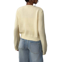 Cardigan en tricot simple boutonnage décontracté pour femmes pull de style européen américain à épaules tombantes pull en tricot pour femmes