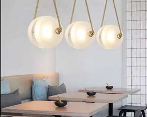 Zeal Lighting Modern Art Decor Indoor Frosted Glass <b>Globe</b> Chandelier White Glass Pendant <b>Light</b> - Product Image 1