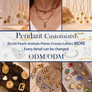 Colgantes Modernos Personalizados de Fabricantes, Letra A-Z, Oro de 18K, Microincrustaciones de Circonita, Cadena de Clavícula de Acero Inoxidable, Colgante de Moda - Product Image 4