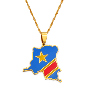 Collar con Colgante <span class=keywords><strong>de</strong></span> <span class=keywords><strong>la</strong></span> Bandera <span class=keywords><strong>de</strong></span> <span class=keywords><strong>la</strong></span> <span class=keywords><strong>República</strong></span> Democrática <span class=keywords><strong>del</strong></span> <span class=keywords><strong>Congo</strong></span>, Joyería Étnica <span class=keywords><strong>de</strong></span> Moda en Acero Inoxidable con Diseño <span class=keywords><strong>de</strong></span> <span class=keywords><strong>Mapa</strong></span> Colorido, Aniversario <span class=keywords><strong>de</strong></span> Kinshasa - Product Image 4