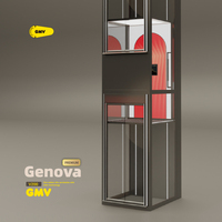 GMV Genova Çekiş Platformlu Ev Asansörü/Villa Kullanımı Dişlisiz Çekiş Makineli VVVF Kontrollü IMQ İtalya Sertifikalı Küçük Şaftlı Asansör