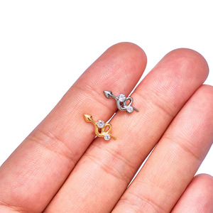 <b>Titanium</b> Ear Studs Cross Heart Zircon F136 Alloy Unisex Daily Wear Jewelry - Product Image 3