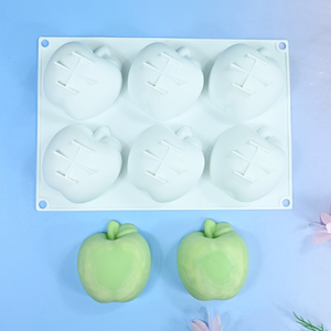 Molde de silicona 3D con forma de manzana de 6 cavidades para helados, chocolate, mousse, pasteles y repostería para panadería - Product Image 3