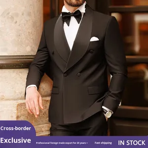 Setelan gaya Vintage pria, setelan jas Double-Breasted, gaya Vintage Amerika, manik-manik, desain baru untuk bisnis & pakaian kasual - Product Image 2