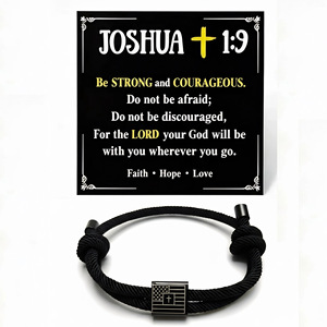Braccialetto con Croce di Giuseppe 1:9, Gioiello Cristiano, Regalo Religioso, Bracciale Regolabile con Perline e Versetto Biblico - Product Image 3