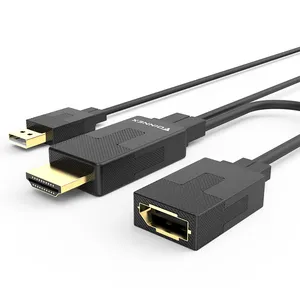 HDMI זכר לנקבת DP נתונים מתאם כבל HD 4K (3840x2160)@ 30Hz,1080p (1920x1080)@ 60Hz HDMI