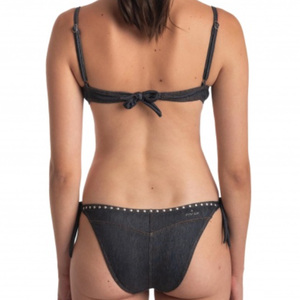 <span class=keywords><strong>Costume</strong></span> da bagno con ferretto con scollo all'americana con <span class=keywords><strong>reggiseno</strong></span> Push-Up e cintura nera a fondo pieno in due pezzi costumi da bagno OEM Service Washed Technics - Product Image 2