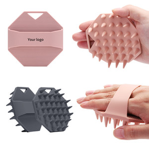 Full Pure Silicone Octagon Shampoo <b>Brush</b> Manual Massage Comb <b>Scalp</b> Cleaner - Product Image 1