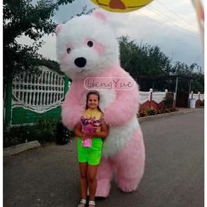 Costumes gonflables de mascotte d'<span class=keywords><strong>ours</strong></span> rose de marche prix bon marché costume géant d'<span class=keywords><strong>ours</strong></span> en peluche d'animal de fourrure décoration de Cosplay de fête de mariage - Product Image 5