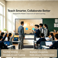Tableau interactif tactile Android/Windows 12e génération I5 de 65/75 pouces, tableau d'enseignement éducatif, 40 points tactiles, nouveau style en stock