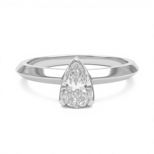 Anillo de Compromiso con Diamante Corte Pera para Mujer, Diamantes Cultivados en Laboratorio - Product Image 1