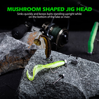 Hameçons Ned Rig Jig 20 pièces, tête champignon, support d'appât vertical, hameçon tranchant à ardillon pour la pêche de précision
