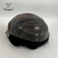 Venta al por mayor OEM personalizado Versalite Toupee indio para hombre con base de encaje y monofilamento, liso/ondulado suelto, densidad 120-130%, 100% cabello humano Remy