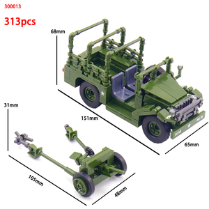 Ensemble de blocs de construction de chars à l'échelle 1/35 Ww2 Us Army Landing Vehicle Set Véhicule militaire 4x4 Camions blindés Jouet pour enfant - Product Image 2