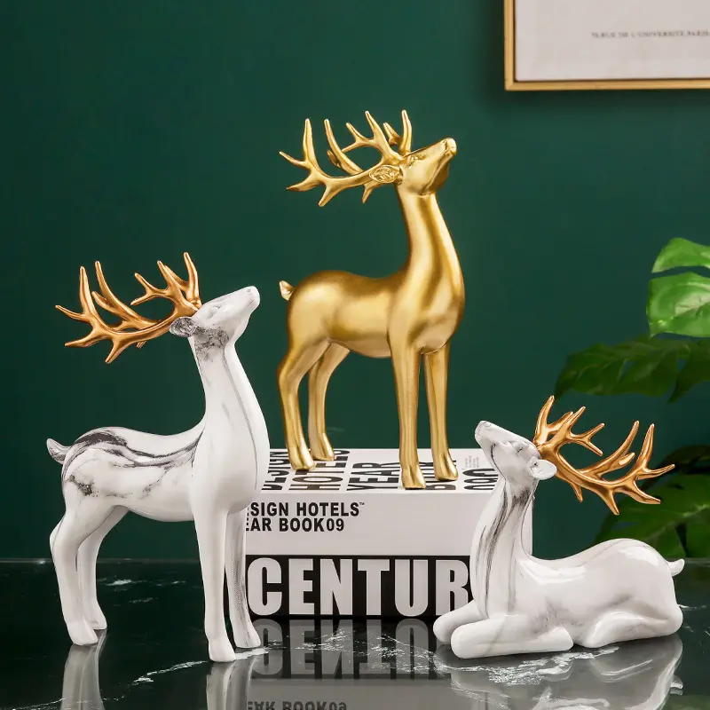 Noel dekorasyon elk iç Modern masa oturma odası altın geyik aksesuarları dekorasyon ev dekor ev için