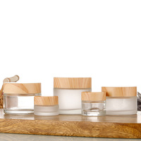 Pot en verre cosmétique fantaisie transparent de 2 oz, 4 oz, 6 oz, 8 oz, 200 ml, 100 ml, 250 ml, 50 ml avec couvercle