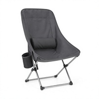 Chaise pliante légère en aluminium pour le camping en plein air avec porte-gobelet, siège de loisirs portable