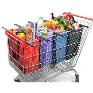 Trolley Bags Heavy Duty Reusable Grocery Bags Cart Organizer with Cooler Removable Grocery Shopping Cart bags