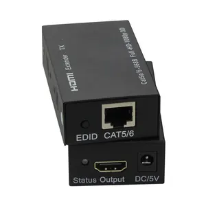 Extender HDMI 1960 Kaki, 60M Lebih dari Cat5E Tunggal/6 Perpanjangan Ekstensi HDMI Mendukung HD 1080P 3D dengan Pemancar dan Penerima