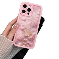 Coque de téléphone transparente en TPU motif papillon pour iPhone 17/16 Pro Max, compatible Apple 15/14, bracelet 13, transfrontalier 12, explosion de ventes