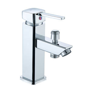 Grifo monomando para lavabo, cromado, de un solo orificio, montado en el encimera, con válvula de cerámica - Product Image 1