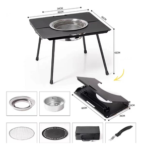 Mesa de Barbacoa Portátil Plegable de Carbón para Exteriores, Negra, Ideal para Campamento y Picnic, en Oferta - Product Image 6
